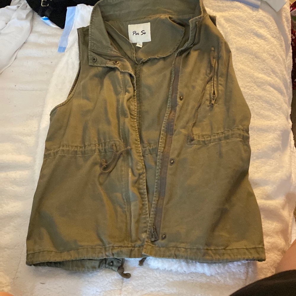 Olive green , Vest , used super cute for fall